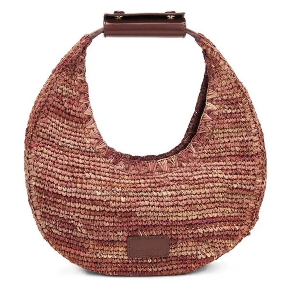 STAUD Raffia Moon Bag Mahogany Brown - Picture 7 of 8